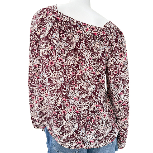 Lauren conrad Oversized Pheasant Bohemian ditsy floral square neck barrel sleeve - Picture 3 of 6